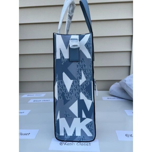 Michael Kors tote bag kenly large purse MK signature chambray multi - Picture 11 of 12
